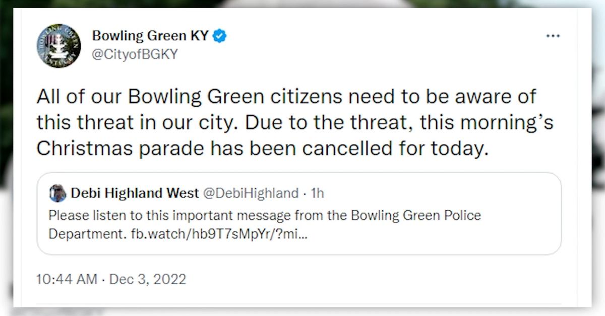 Christmas parade in Bowling Green, KY cancelled due to threats Just